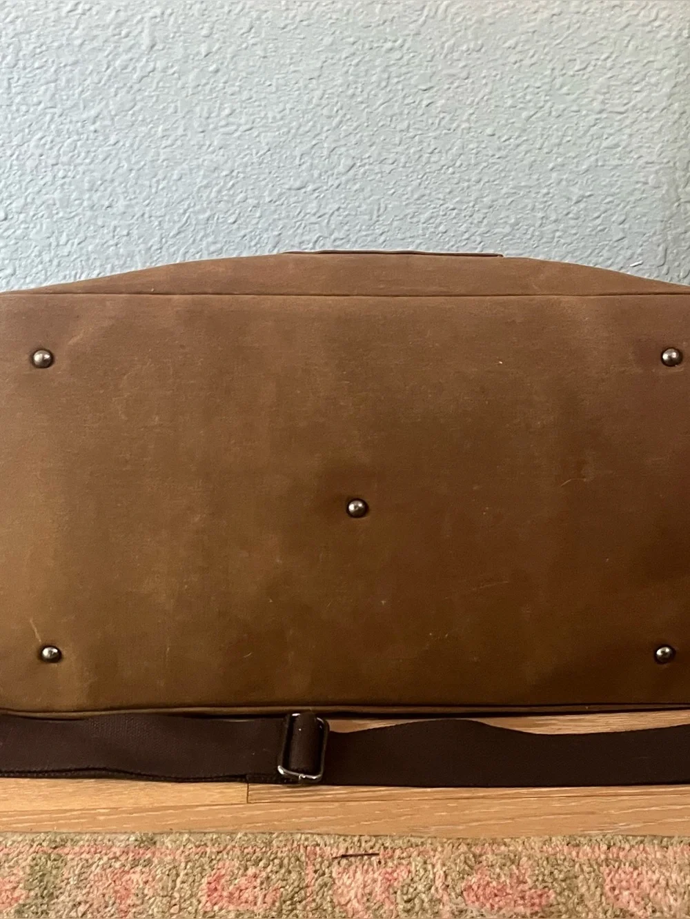 NEWHEY 55L Waxed Canvas & Leather Weekender Duffel Bag Brown